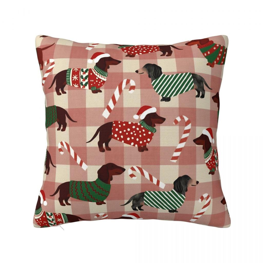 Dachshund Square Pillow Cases Dog Cushion Cover Novelty Decorative Pillowcover for Car 4545cm
