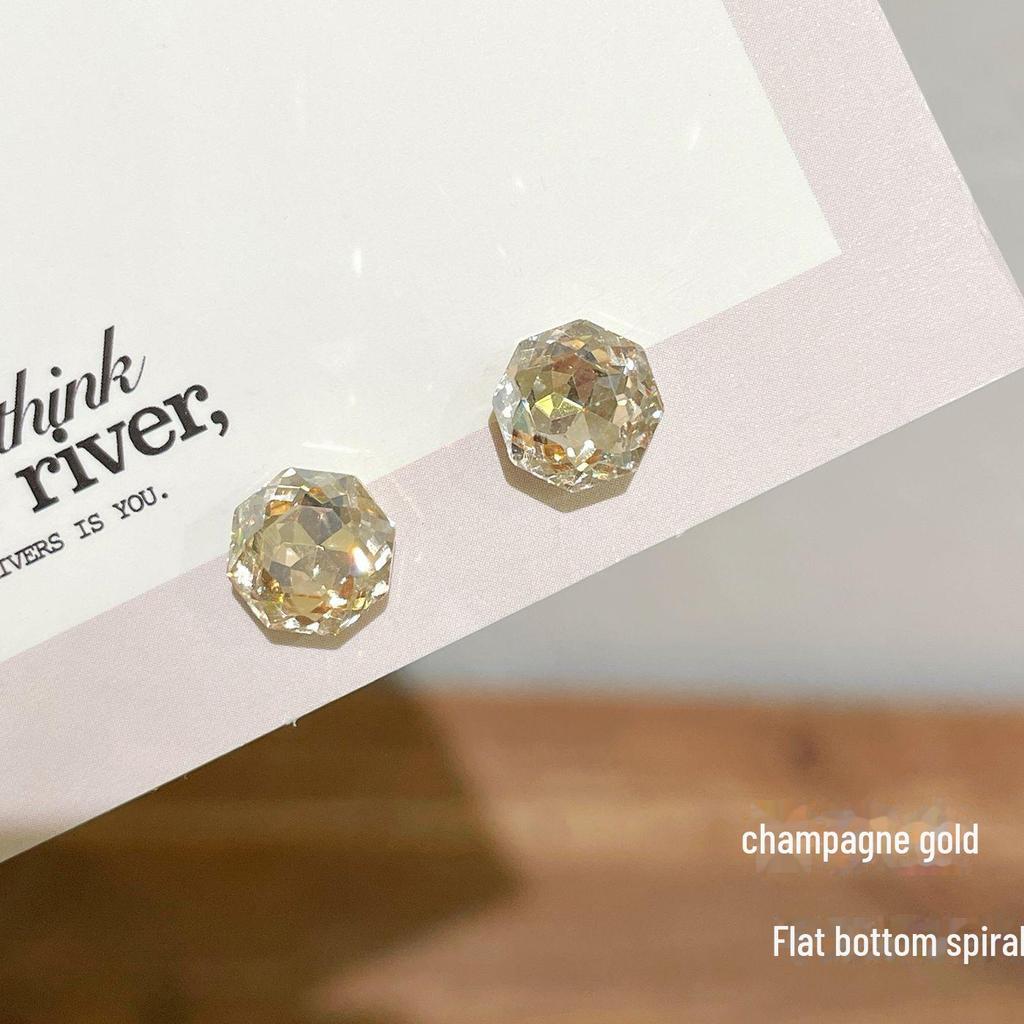 Вспышка Millennium восьмигранные серьги-гвоздики с розой из циркония для женщин - индивидуальный многогранный изысканный дизайн