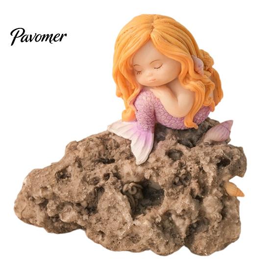Decorative Statues for Birthday Sleeping Mermaid Figurine, Resin Cute Statue, Mini Ornament Desktop, Micro Landscape Accessories Aquarium Car