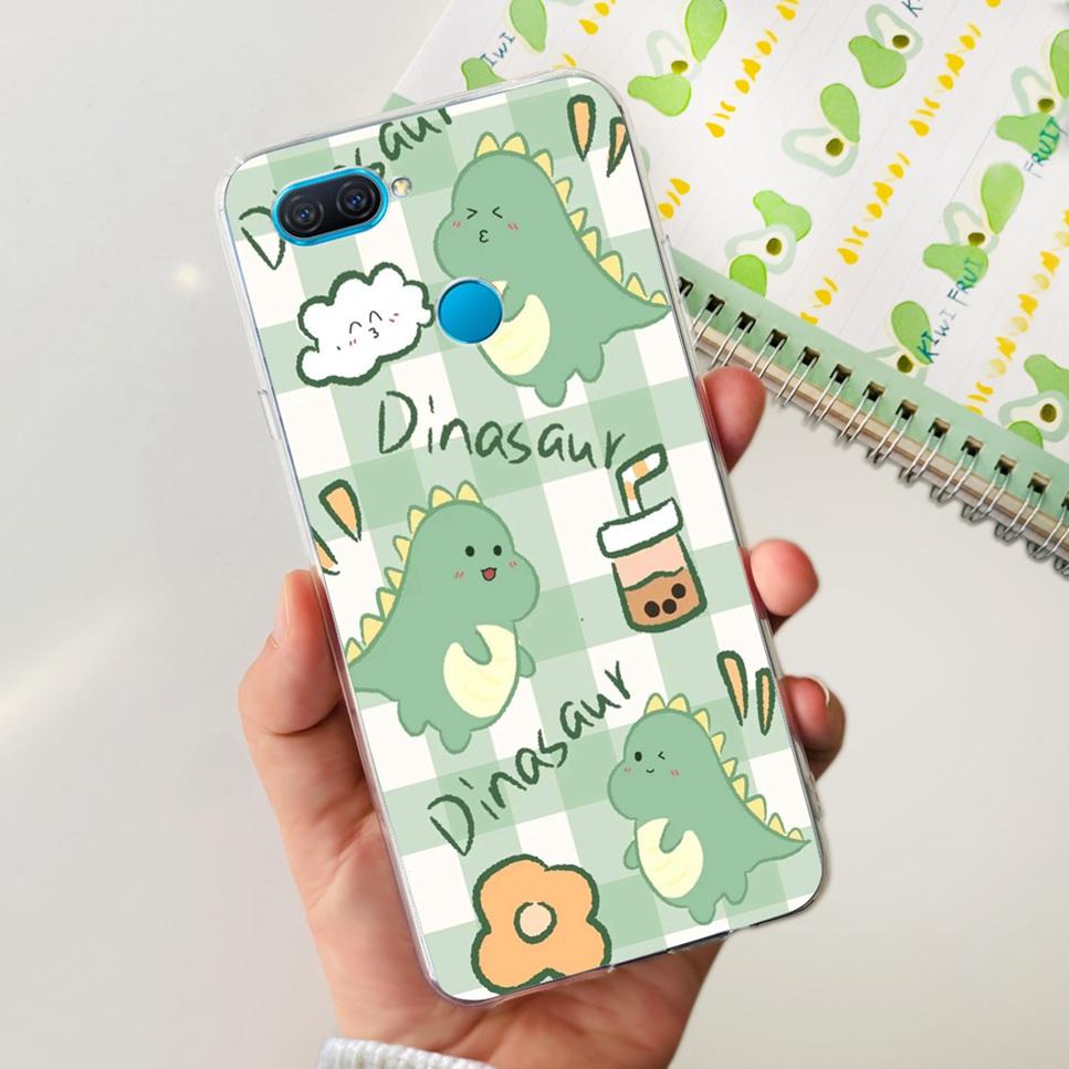 Case For Oppo A12 6.22" Cute Cartoon Dinosaur TPU Soft Silicone Clear Cover For Oppo A12 A 12 CPH2083 Phone Case Funda Bumper
