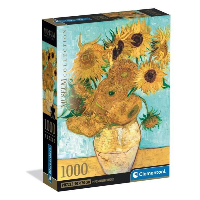 Puzzle - CLEMENTONI - Van Gogh - Tournesols - 1000 pièces - Poster Inclus - 50x70 cm