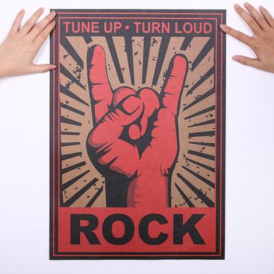 Рок-н-ролл, рок-жесты, настенные наклейки, классические ностальгические металлические рок-декоративные постеры