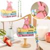 Easter Bunny Wooden Faux Book Stack Beaded Tiered Tray