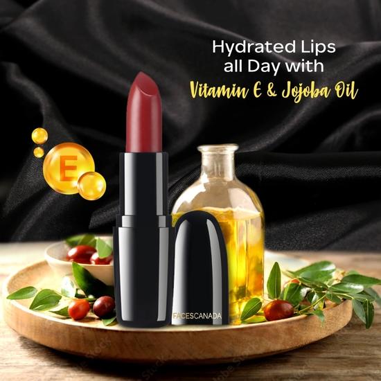 FACESCANADA Невесомая губная помада с кремовым финишем - Винная капля (Бордовый), 4G | Кремовая текстура | Гладкая текстура | Стойкий насыщенный цвет | Увлажненные губы