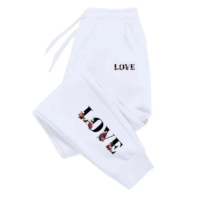 Женские спортивные брюки с принтом LOVE Letter Street Luxury, повседневные, простые, универсальные, спортивные брюки для бега