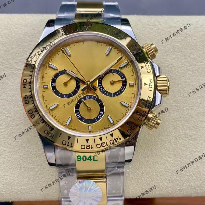 40 мм Rolex Daytona Многофункциональные Автоматические Механические Мужские Часы-Хронограф с Инкрустацией Алмазами