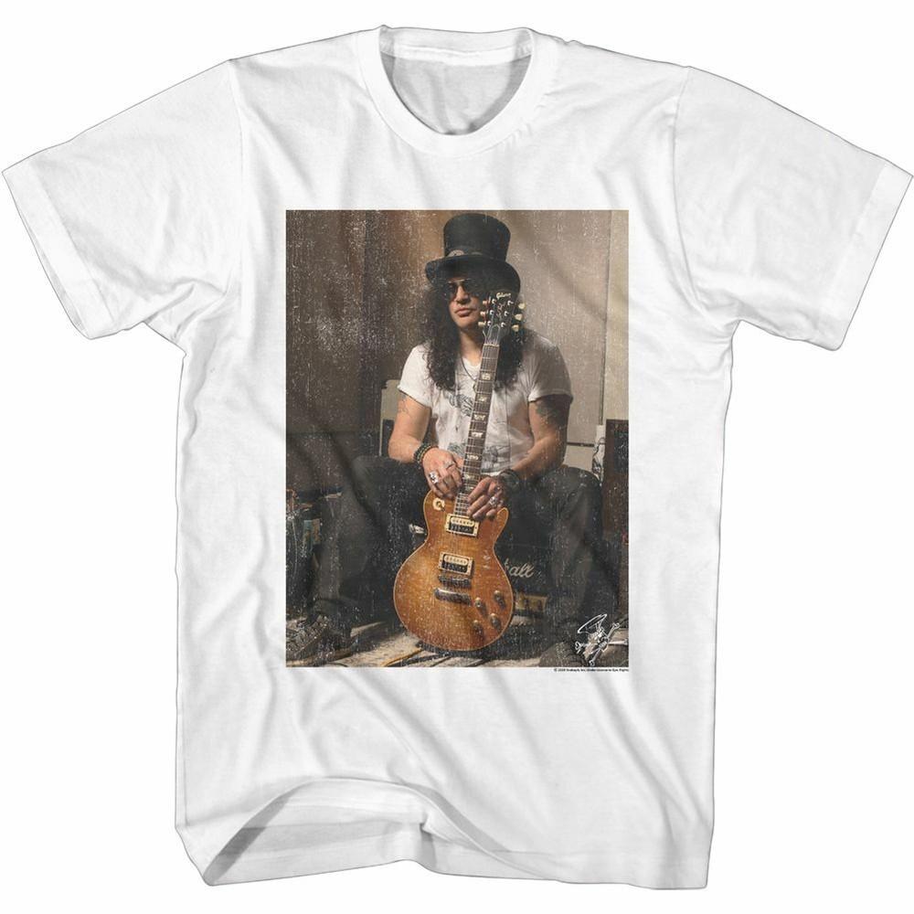 Slash Slash On Amp White Adult T-Shirt Unisex T-Shirt