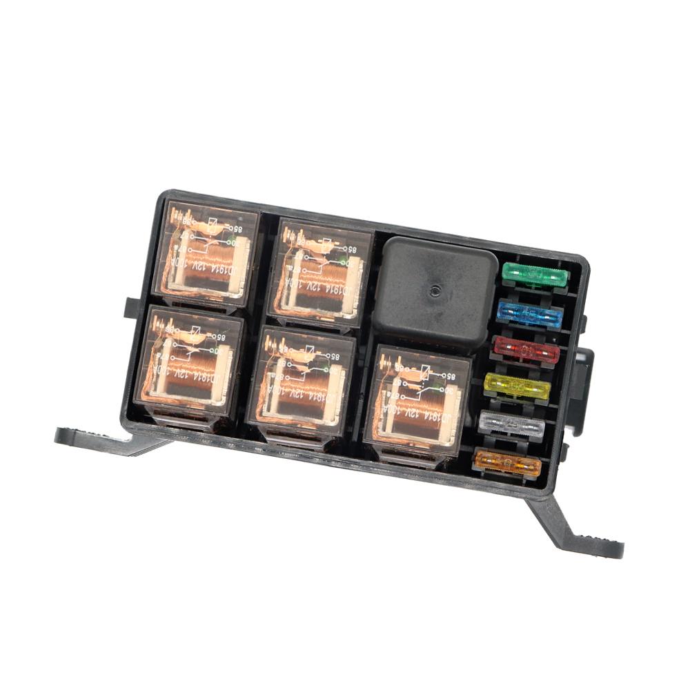 Блок реле на 12 слотов 6 слотов для реле 6 слотов для стандартных предохранителей ATC ATO Блок держателя с 6 реле, 6 предохранителями Универсальный для