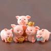 1 PC Cute Mini Pig Baby Pigs Figurine Resin Ornaments Miniature Model Mini Animal Statue Bonsai Decoration