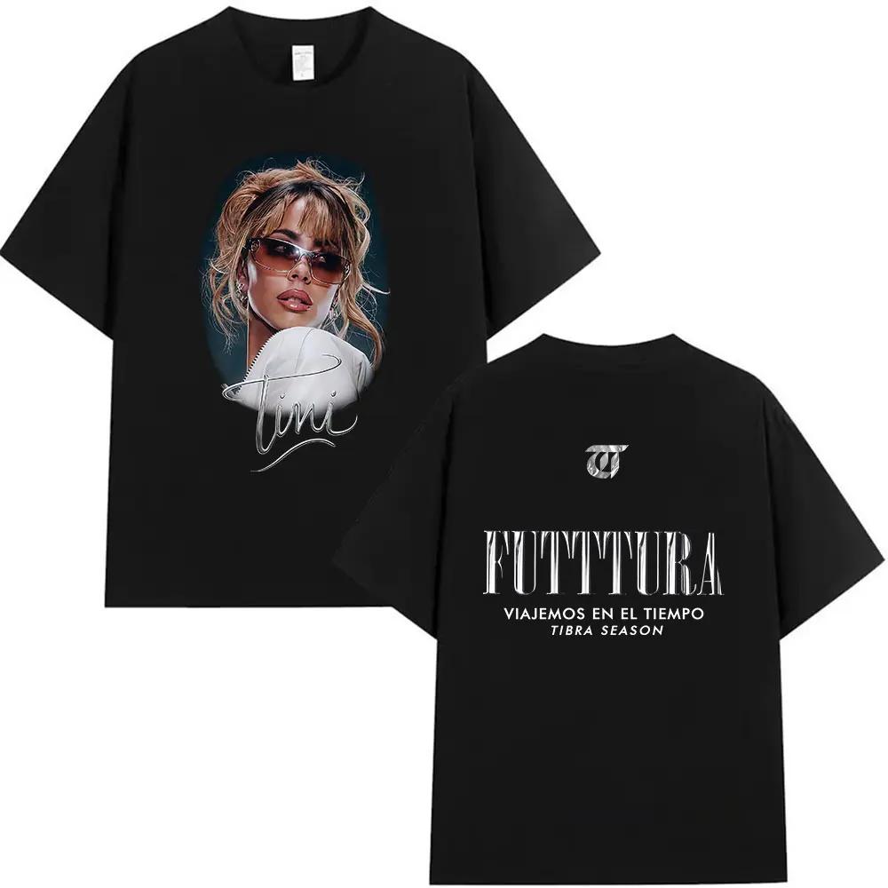 Singer Tini Stoessel Futtura Tour 2026 Graphic T Shirts Men Women Fans Fashion Pop Clothing T-shirt Retro Cotton Tees