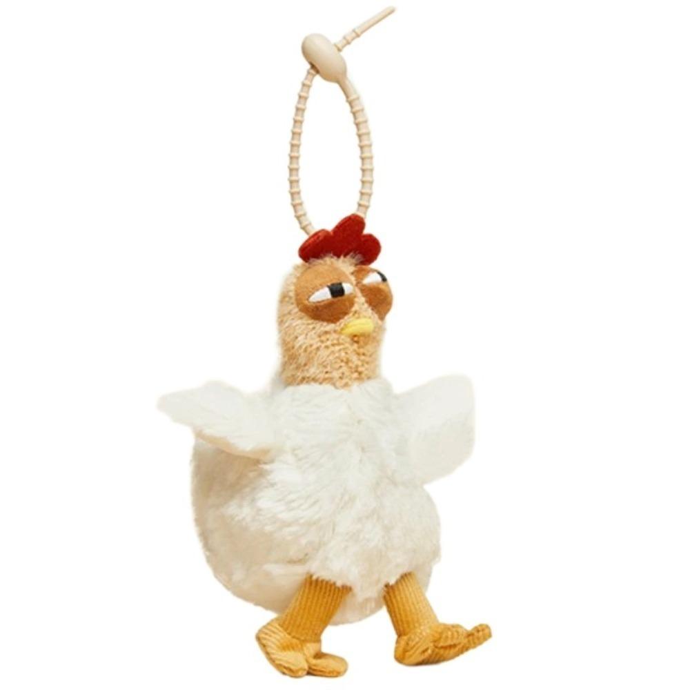 Rubber Hens Key Ring Cartoon Egg-laying Animal Key Holder Adorkable Plush Chicken Keychain School