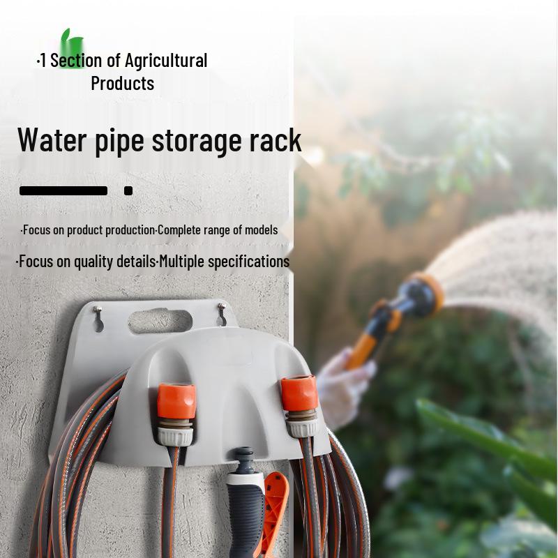 Wall-Mounted Garden Hose Storage Rack for Irrigation and Watering
