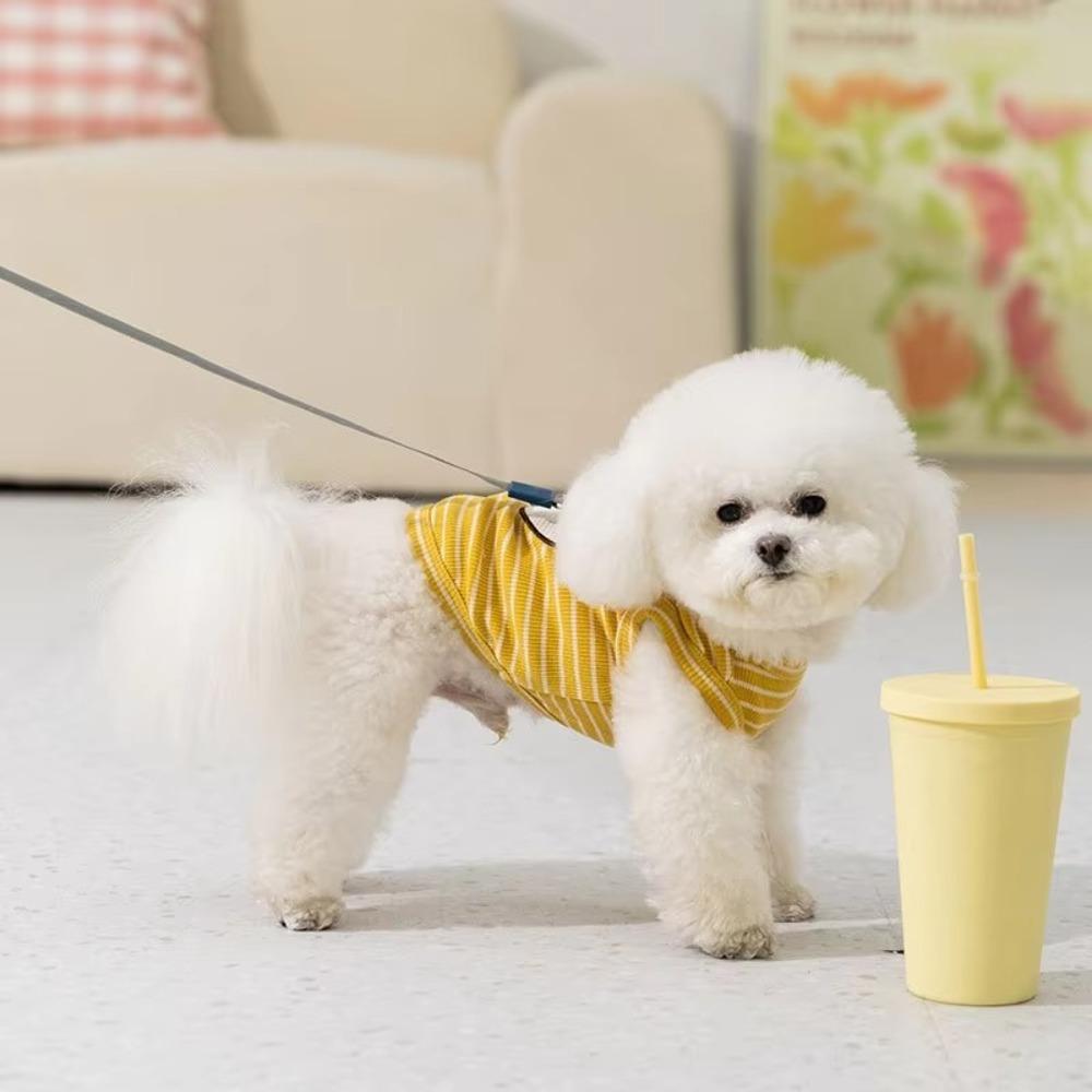 Summer Thin Pet Vest Bear Striped Pet Pullover Creative Dog T-shirt  Four Seasons