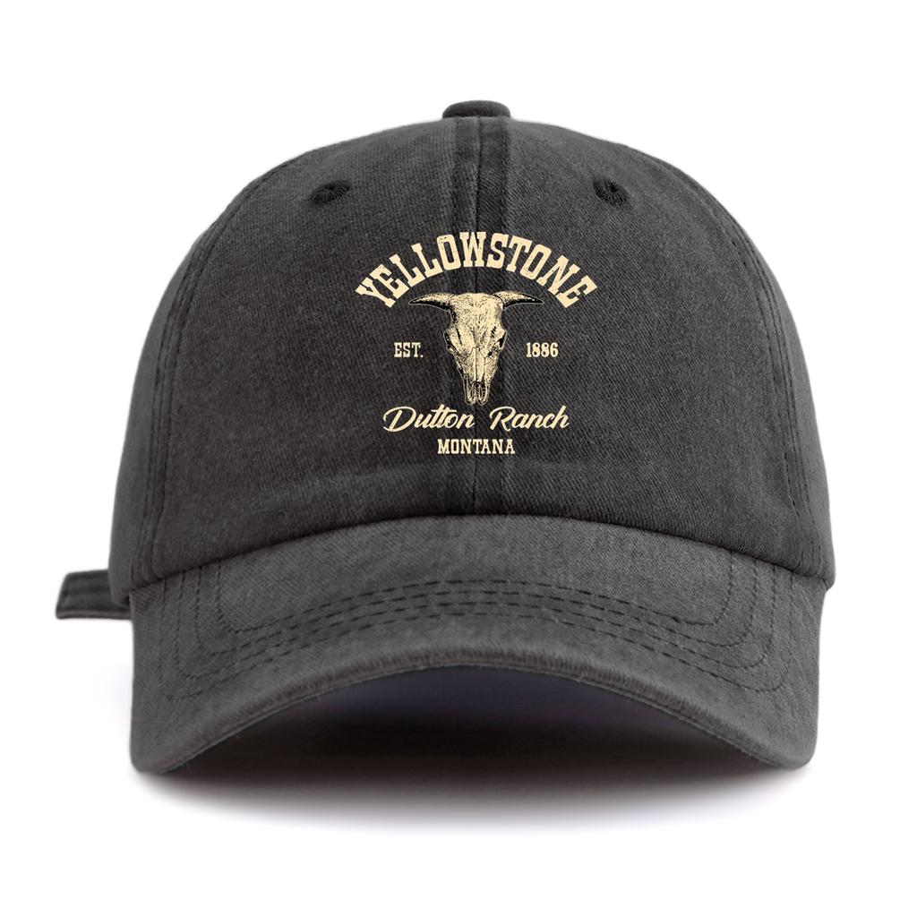 pc Yellowstone Print Washed Baseball Cap for Adults Minimalist Retro Style Casual Soft Adjustable Dad Hat Perfect As Gift