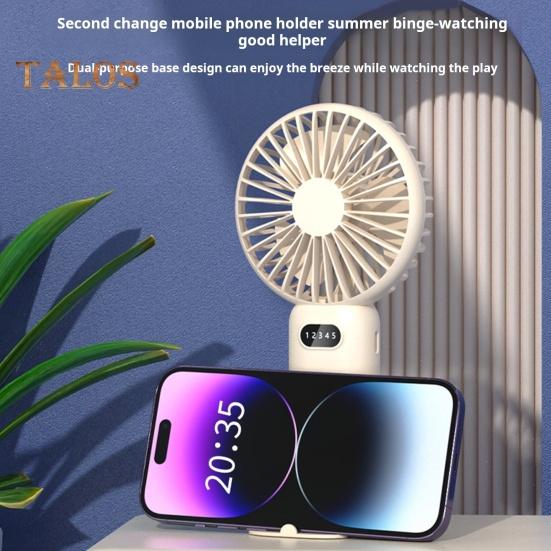 Мини-ручной вентилятор Охлаждающее устройство Цифровой дисплей Мощный воздушный поток Малошумный персональный вентилятор с аккумулятором от USB