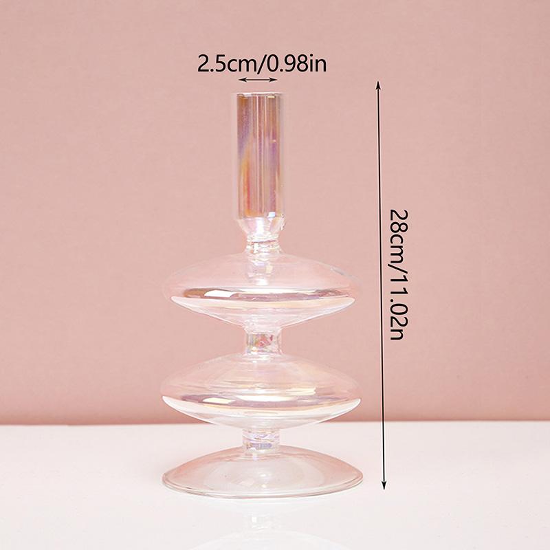 Подсвечник для домашнего декора Ваза Свадебное украшение Прозрачный стеклянный подсвечник Настольные украшения Вазы