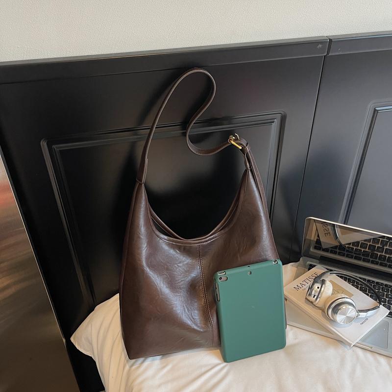 Винтажная сумка-коммутер большой вместимости, женская сумка на плечо из мягкой кожи, сумка-тоут под мышкой