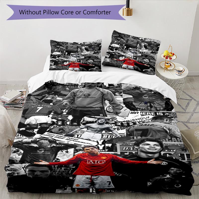 Ronaldo's Ronaldo Juventus Legend Bedding Set, Breathable Duvet Cover with Pillowcases, Soft Bed Linen for Bedroom Home Decoration, Perfect Festival B