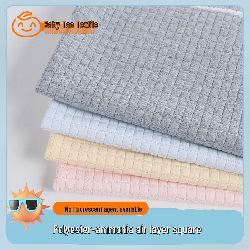 Square Grid Air Layer Jacket: Wire-Padded Polyester-Ammonia Fabric for Casual Home Wear.