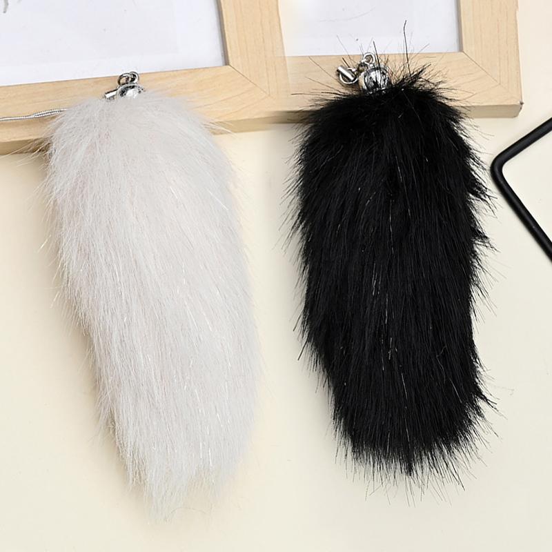 Женщины Девушки Подвеска Мода Несколько Цветов Ручной Работы Брелоки Держатели Сумки Украшения Имитация Лисий Хвост Пушистый Подарочные Аксессуары