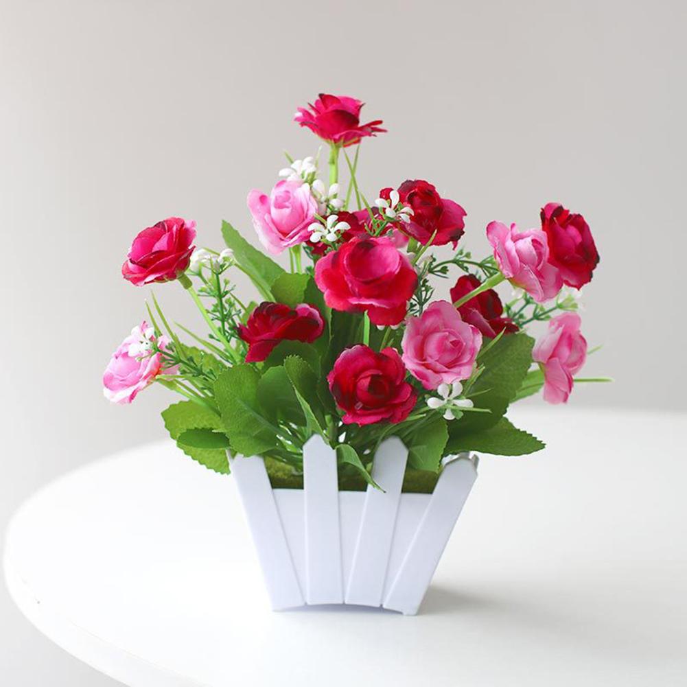 Искусственные цветы в горшках, поддельные ложные растения, открытый сад, дом в горшке, декор