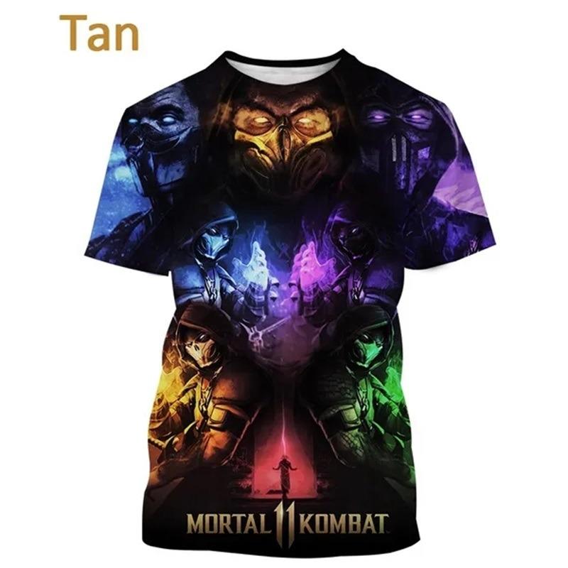 Игровой Футболка Mortal Kombat Для Мужчин Крутая С Коротким Рукавом Топы Модная Повседневная Оверсайз Уличная Футболка Ropa Hombre