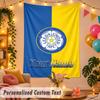 Leeds United Personalized Wall Tapestry Custom Name Text Polyester Hanging Decor Home Room