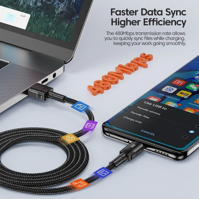Fast 100w Usb 6a C Charging Data Usb Cable Type C For Huawei Honor Oneplus Realme Xiaomi Samsung Usb A To C Phone Cord