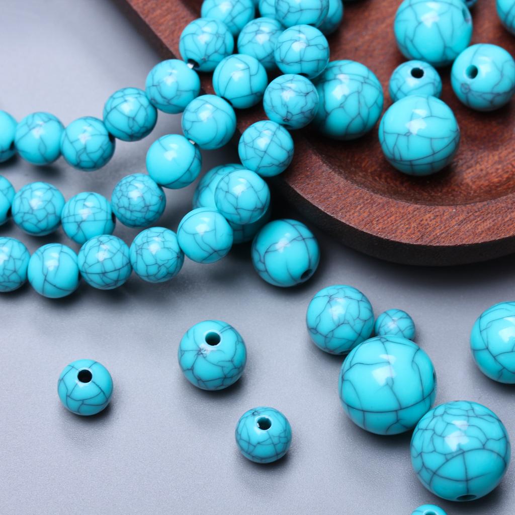 100-10 шт. 6-16 мм бусины из искусственного камня, имитирующие бирюзу, бусины для браслета «сделай сам», ожерелье ручной работы