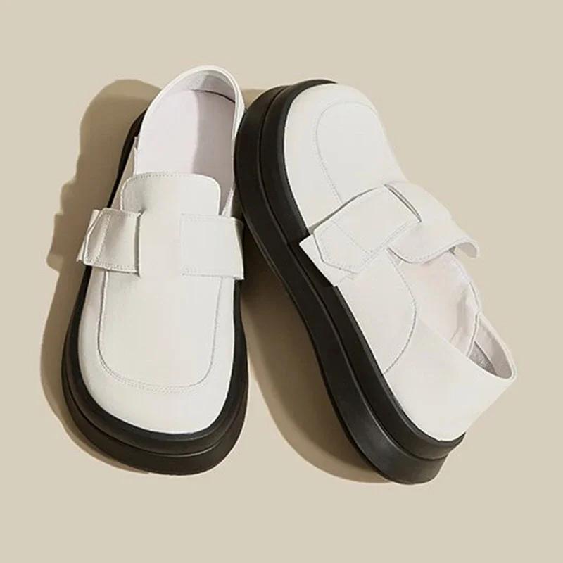 Модные винтажные женские лоферы из замшевой кожи, французский стиль, на массивной подошве, слипоны, повседневная обувь, удобная женская весенняя обувь