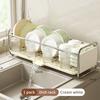Kitchen Dish Drying Rack with Drainboard Rust Proof Dish Drainer Drain Basket Countertop Dinnerware Organizer Drainboard