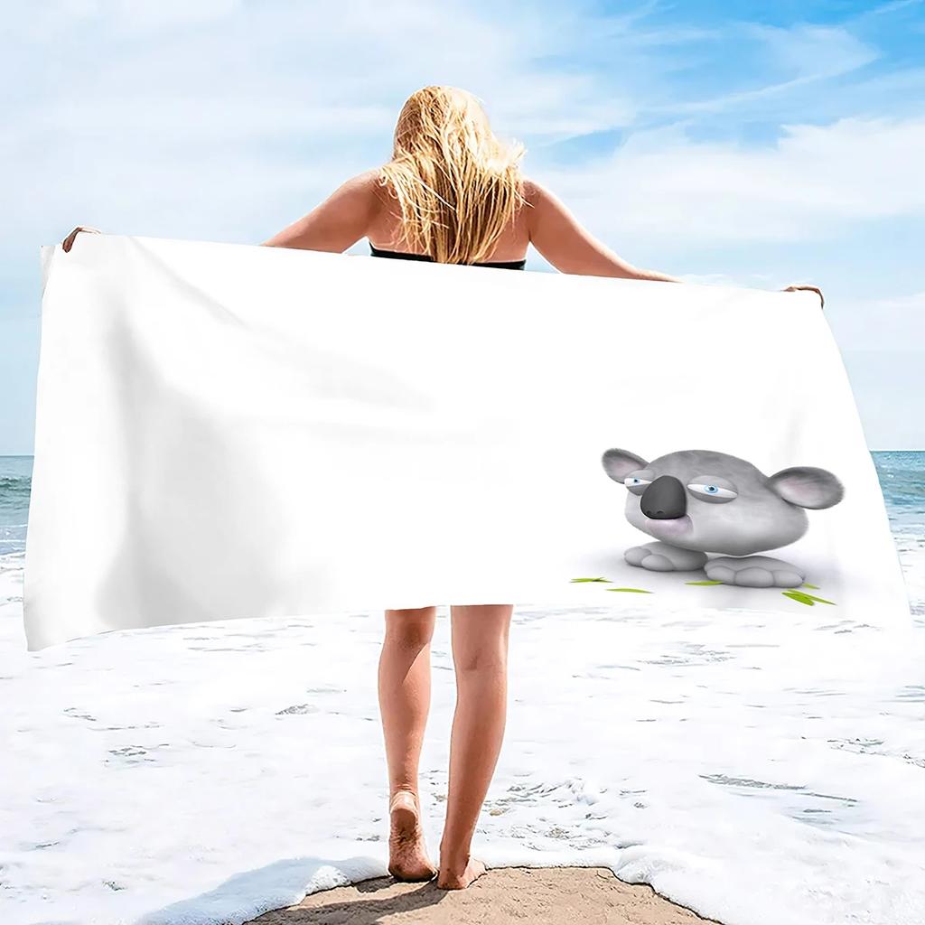 Cute Koala Print Beach Towel - Super Soft Absorbent Towel for Animal Lovers,Fun and Adorable Design for Everyday Use and Comfort