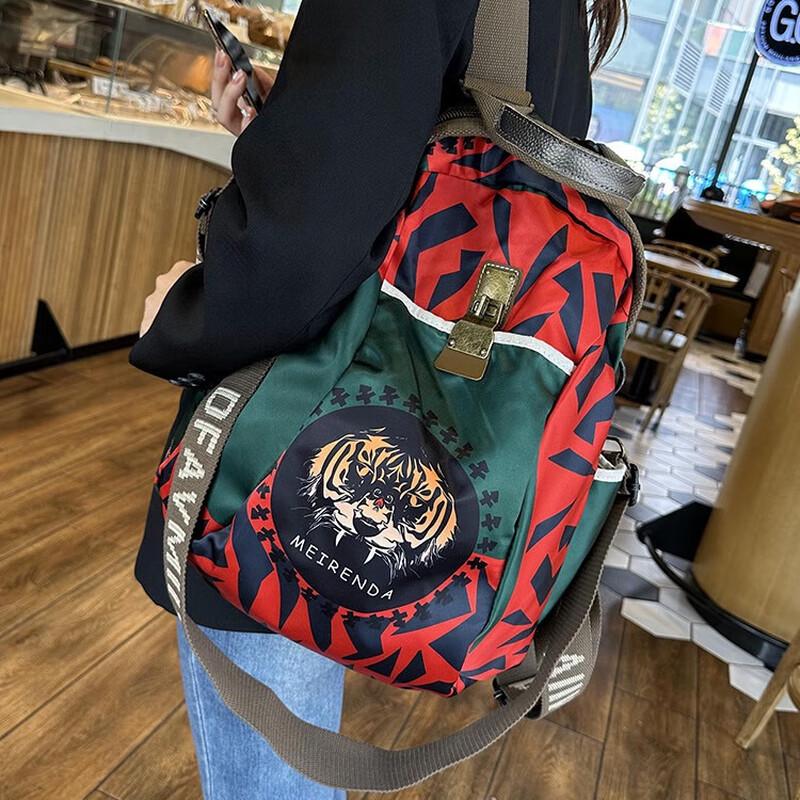 Женский модный многоцелевой рюкзак из Оксфорда с тигровой головой