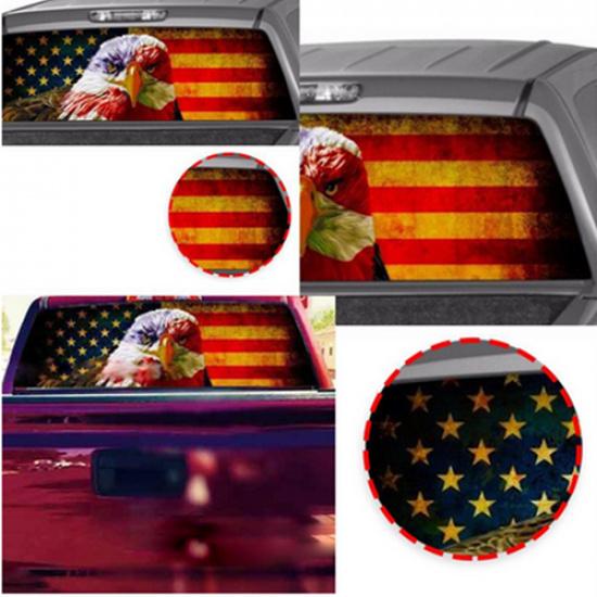 Car Rear Window American Flag Graphic Decal Tint Print Sticker DIY Decoration
