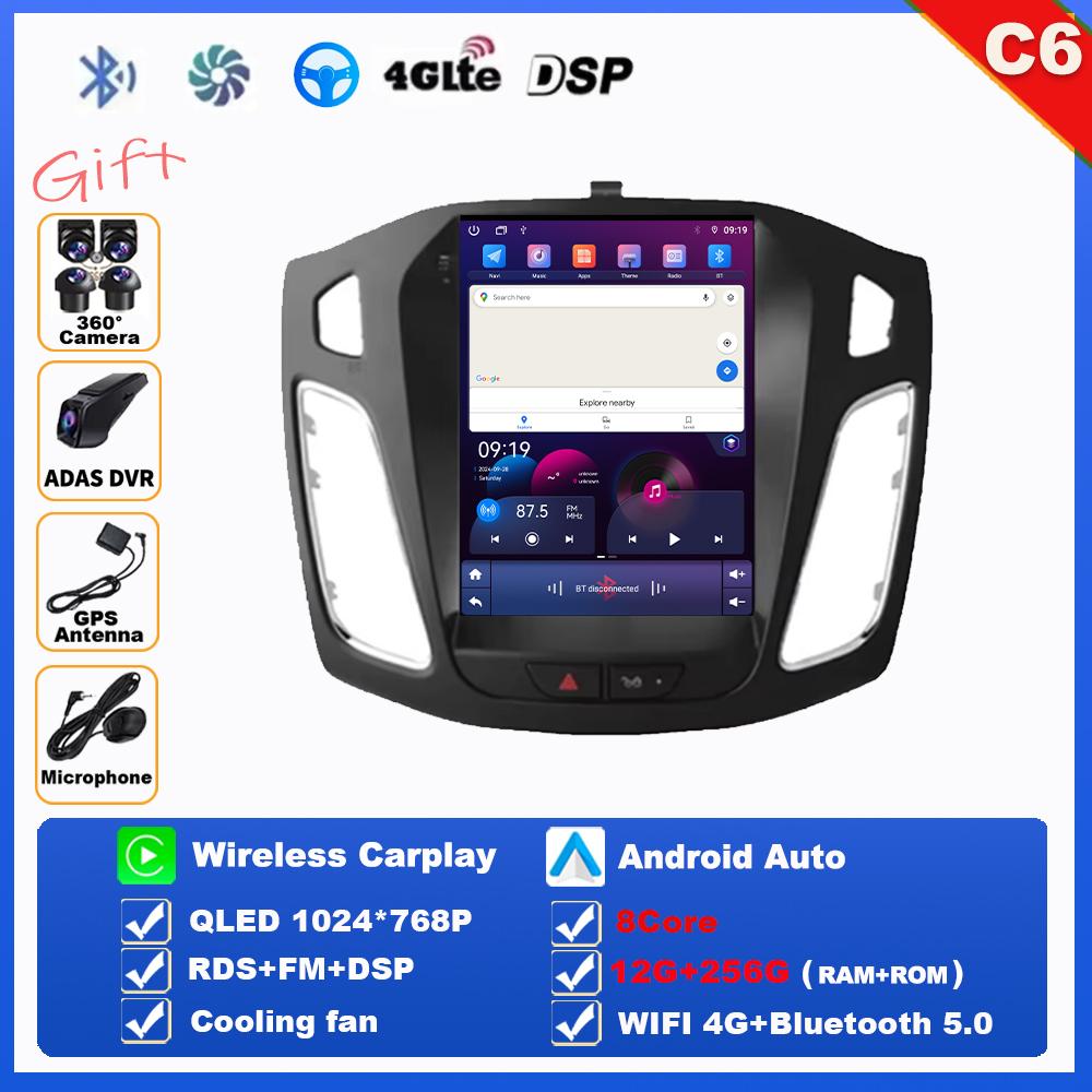 Tkwyn3 9,7-дюймовая Android 16 автомагнитола для Ford Focus 3 Mk 3 2011 - 2019 Мультимедийный видеоплеер Carplay Auto 2Din Стерео DVD 8-ядерный процессор