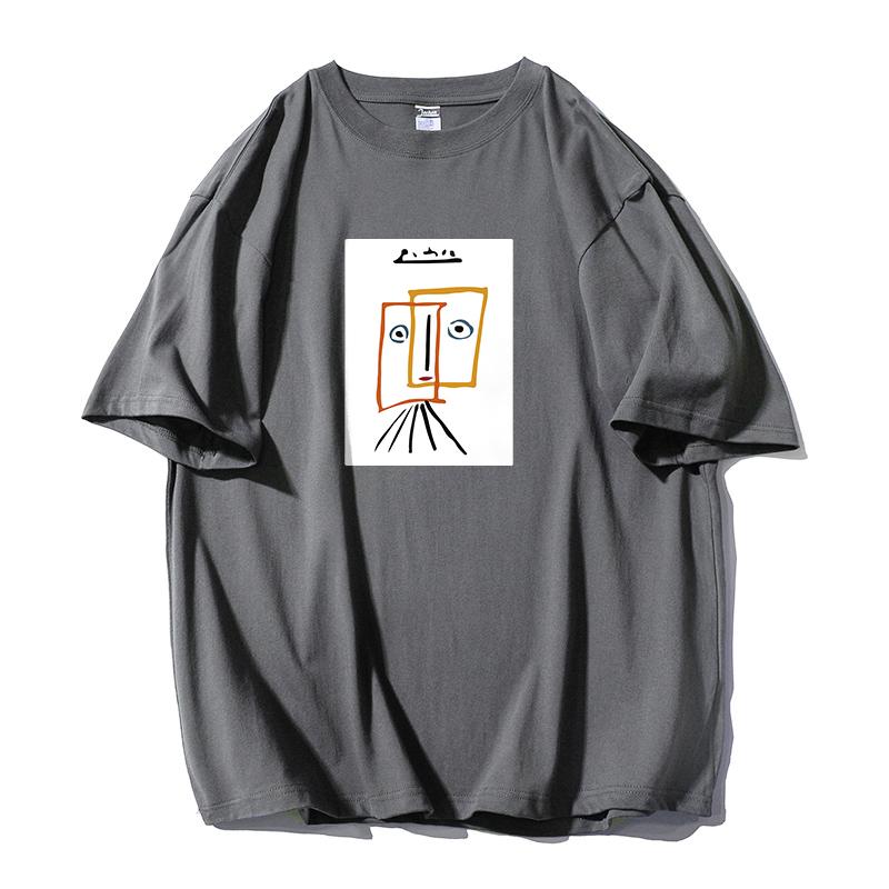 Shellsuning футболка с мультяшным принтом женская летняя модная повседневная простая простая футболка с коротким рукавом из 100% хлопка мягкие футболки женские негабаритные базовые топы для пар