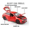 Honda Civic Type R JDM Симуляция Литая модель и игрушечный автомобиль Звуки и свет Оттягиваемый механизм 1:32 металлические модели автомобилей, подарки для детей