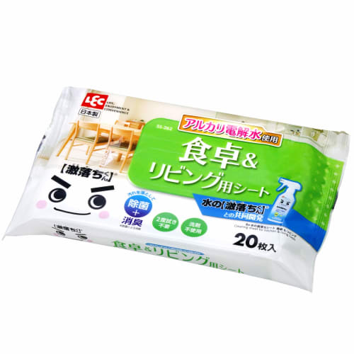 LEC Ba Water Cleaning Sheets, Dining & Living Room, 20 Sheets (Uses Alkaline Electrolyzed Water) SS-262