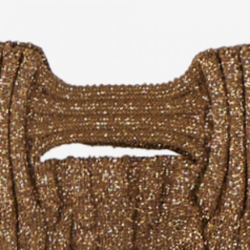 Pleatsmama Mini Crossbow Bag Glitter Camel
