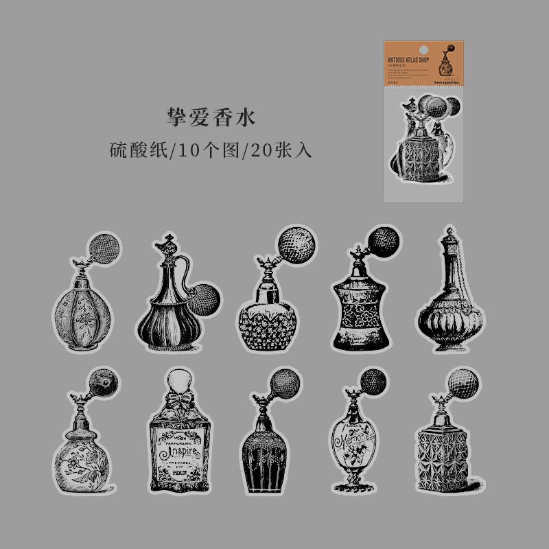 20 pcs Vintage objects Stickers pack Creativity Decorative Stick Labels Hand Account Diary Album Scrapbooking accessories