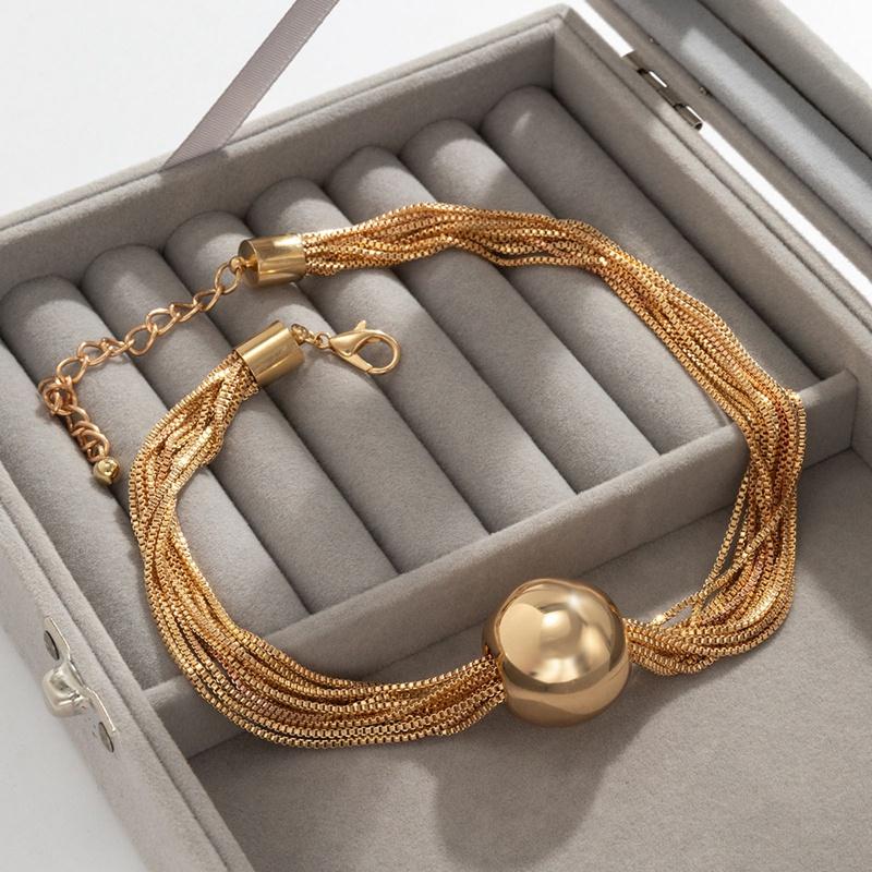 1 комплект, готическое ожерелье с толстой цепочкой, женское винтажное ожерелье с подвеской в ​​виде большого шара + браслет