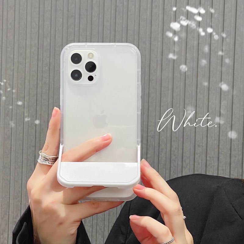 Подходит для чехла для мобильного телефона IPhone15Promax Противоударный Простой 14 Apple 16 Защитный чехол Прозрачный 13 Складная подставка