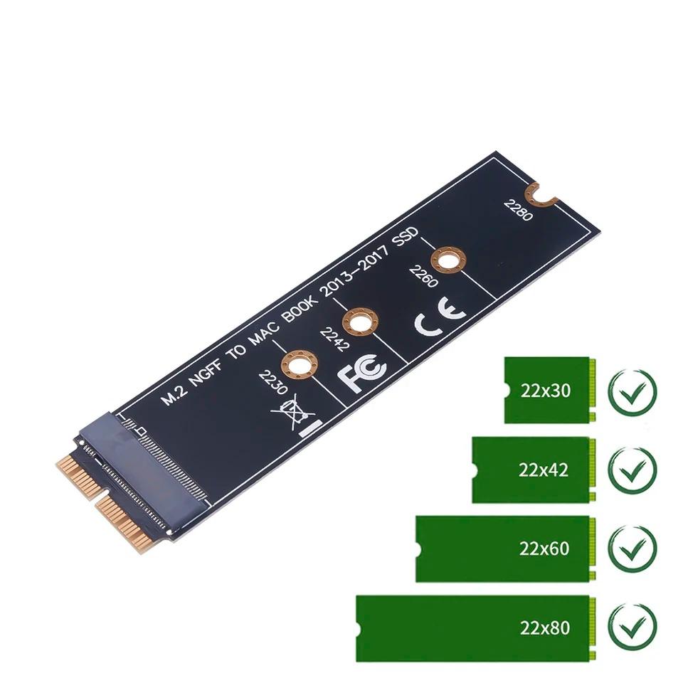 M.2 NVME SSD Convert Adapter Card for MacBook Air Pro Retina 2013-2017 NVME/AHCI SSD For A1465 A1466 A1398 A1502 Upgraded Kit