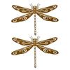 1/2/3Pcs Rusty Dragonfly Decoration Weather-proof 3D Metal Dragonfly Art Statue Indoor Outdoor Garden Patio Backyard Fence Wall Ornament