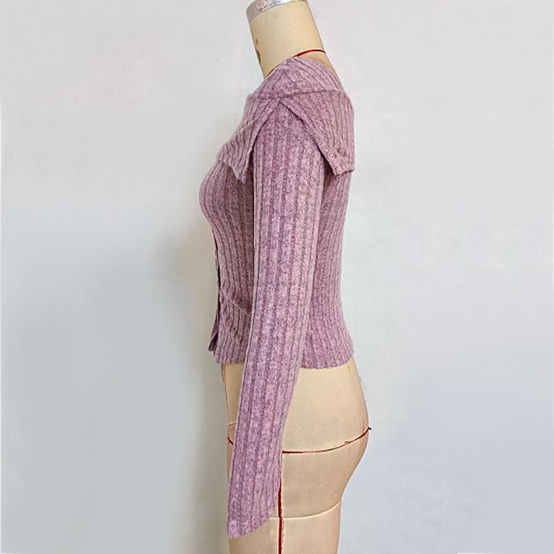 Весенняя женская однобортная блузка с квадратным вырезом и длинным рукавом