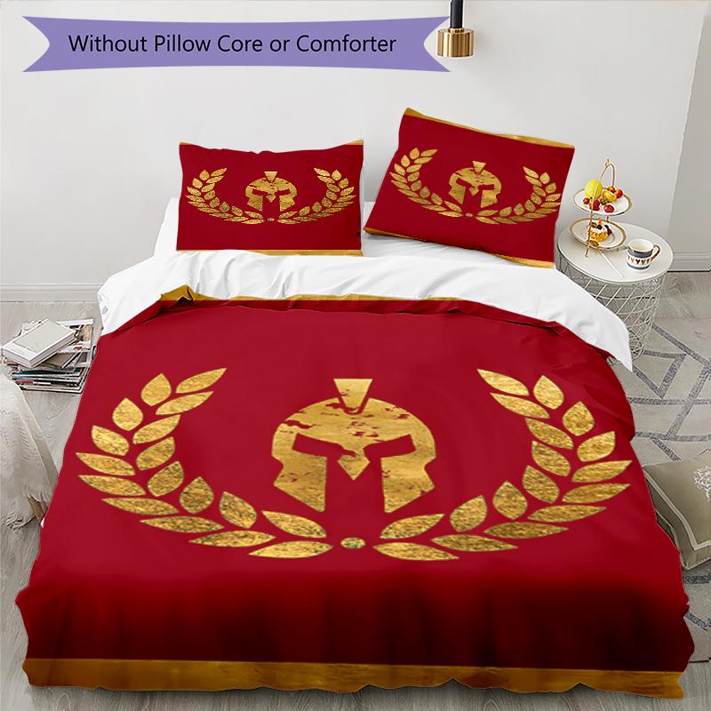3pcs SPQR Roman Eagle pattern bedding set duvet cover set includes duvet cover &pillowcases, perfect all season bedroom decoration & gift