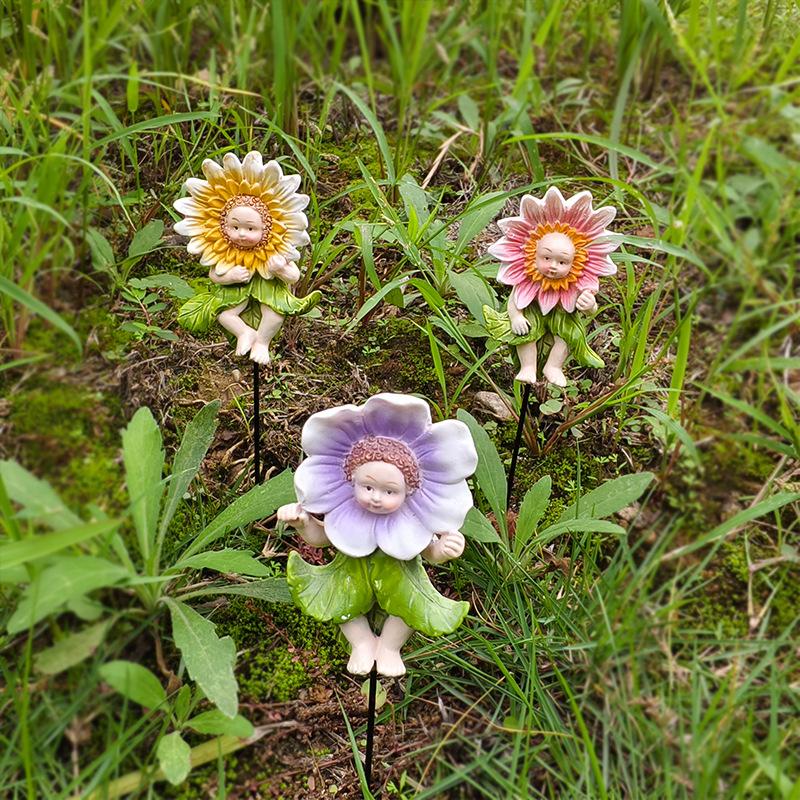 Fairy Decorative Garden Stake - Outdoor Metal Pathway Decoration Dual Purpose Indoor Hanging Wall Decor for Garden Patio Yard Lawn Pathway Ornaments