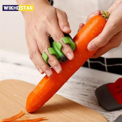 1 шт. Овощечистка из нержавеющей стали с нескользящей резиновой ручкой — легко очищает морковь, тыкву и твердые овощи