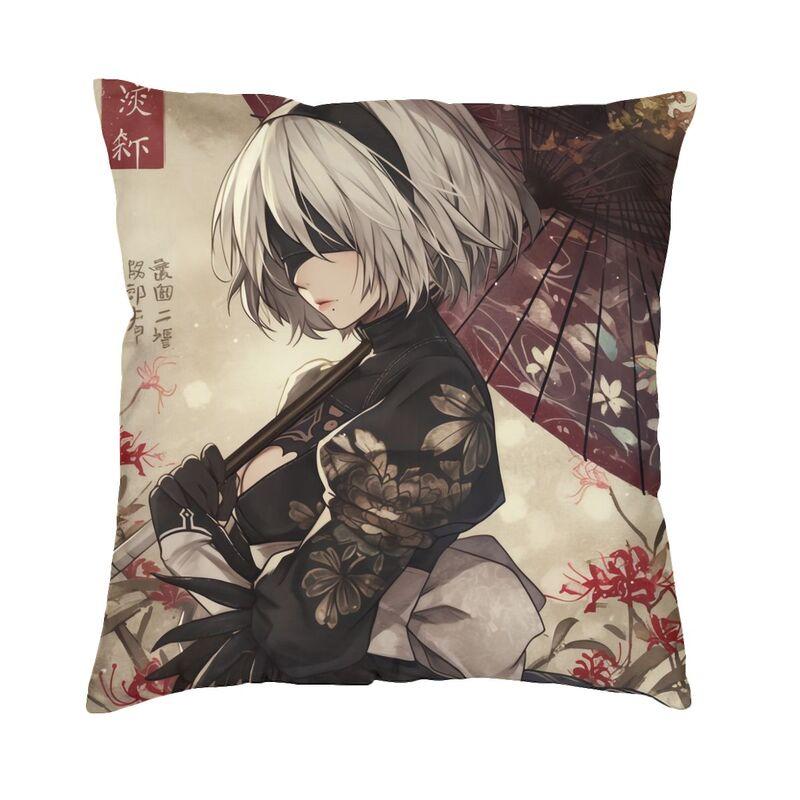 Nier Automata Anime Hentai Girl Sexy Yorha 2b Square Throw Pillow Cover Decoration 3D Two Side Printing Cushion Cover for Car