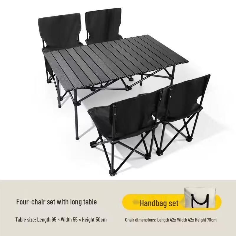 OEING Outdoor Folding Picnic Camping Table and Chair Set